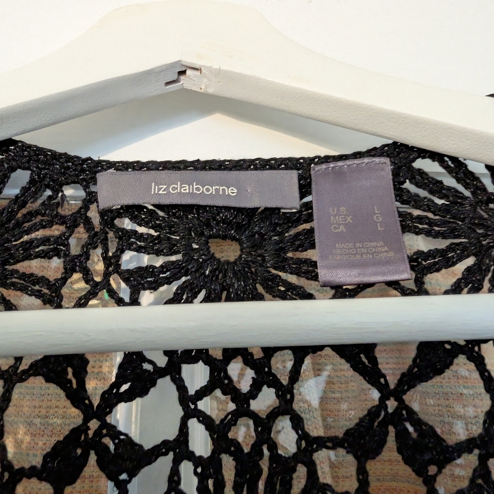 VINTAGE LIZ CLAIBORNE crochet long sleeve - size medium - Picture 3 of 7